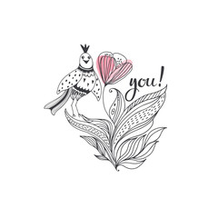 Valentine's day card. Vector illustration. Perfect for wedding design.