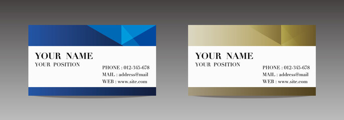 Fototapeta premium 名刺デザイン 青と金