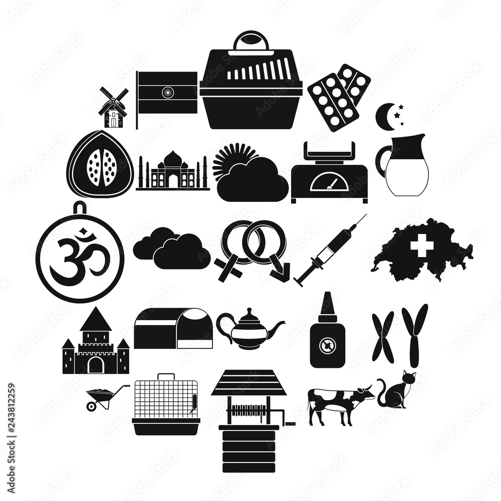 Poster arable farming icons set. simple set of 25 arable farming vector icons for web isolated on white bac