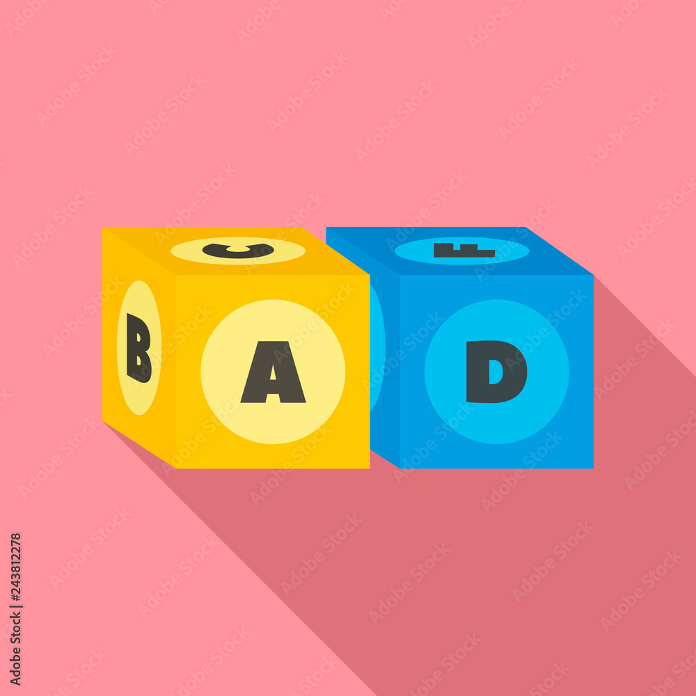 Poster alphabet cube icon. flat illustration of alphabet cube vector icon for web design