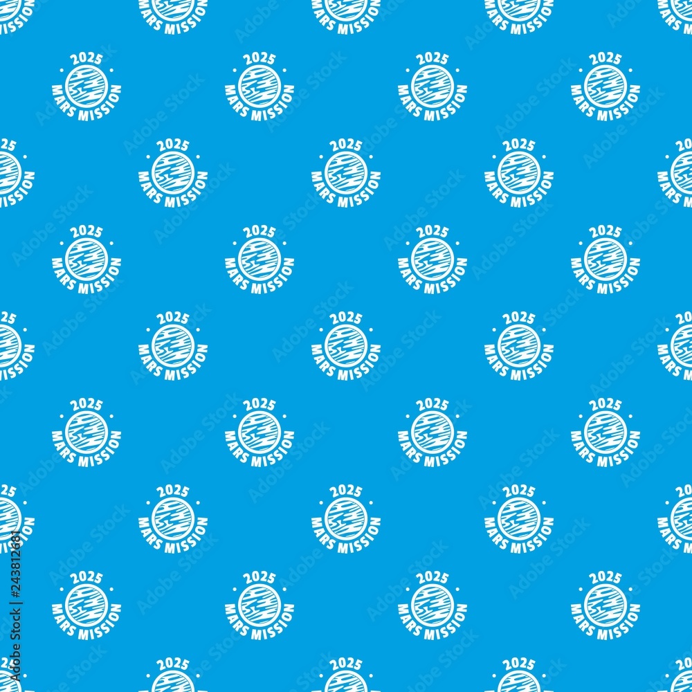 Poster mars mission l pattern vector seamless blue repeat for any use