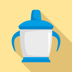 Sippy cup icon. Flat illustration of sippy cup vector icon for web design