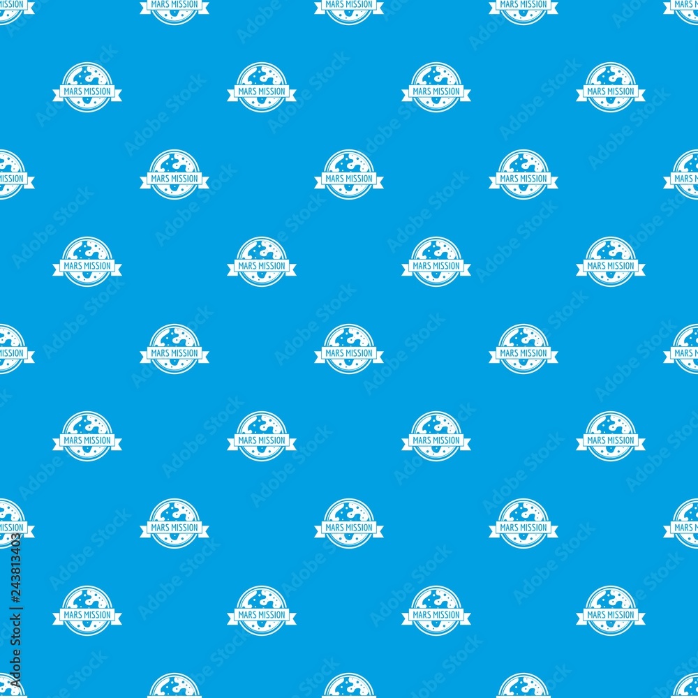 Poster mars travel pattern vector seamless blue repeat for any use