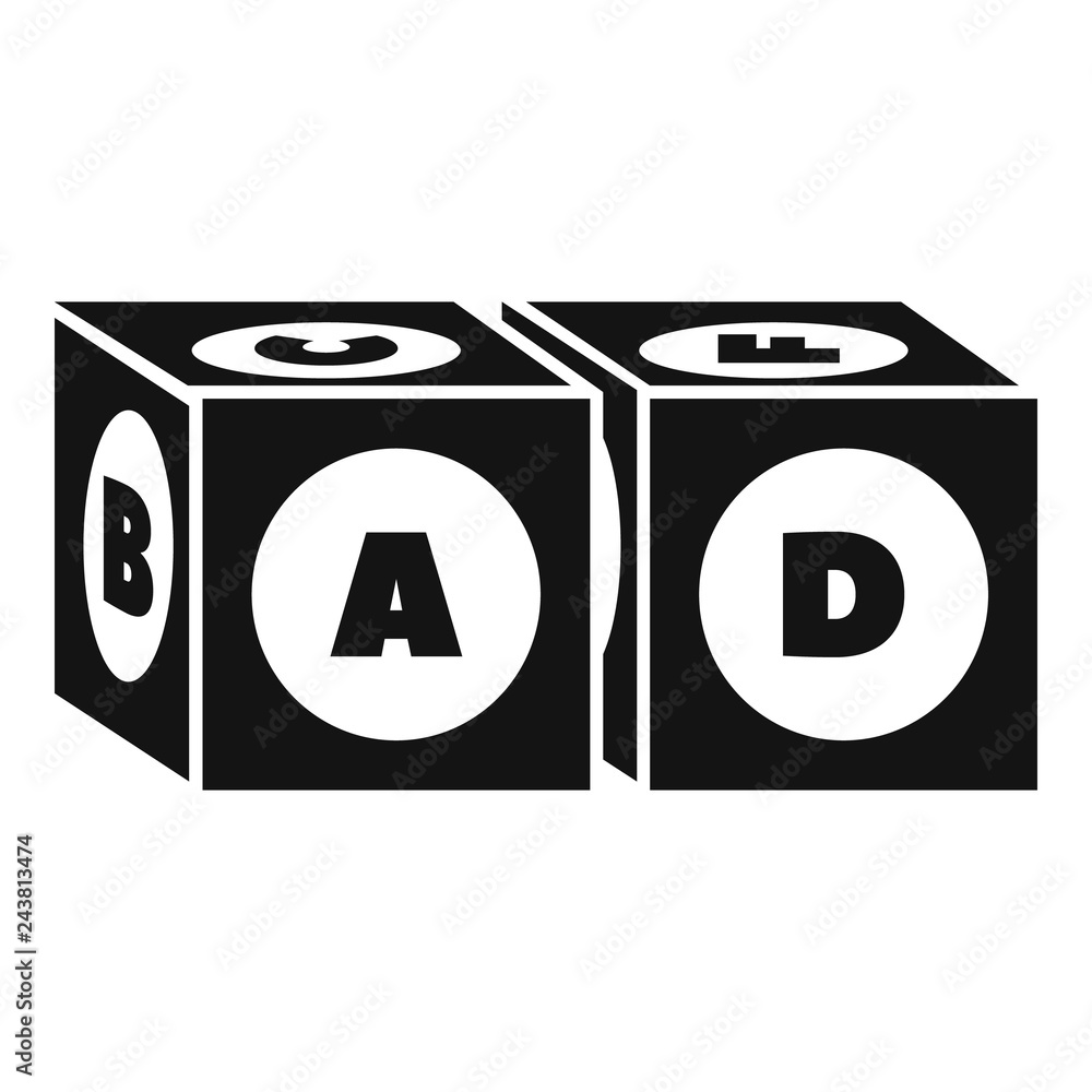 Poster alphabet cube icon. simple illustration of alphabet cube vector icon for web design isolated on whit