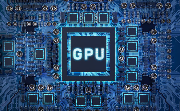 Close-up view of a modern GPU card with circuit