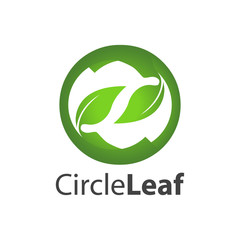 Circle leaf logo concept design. Symbol graphic template element