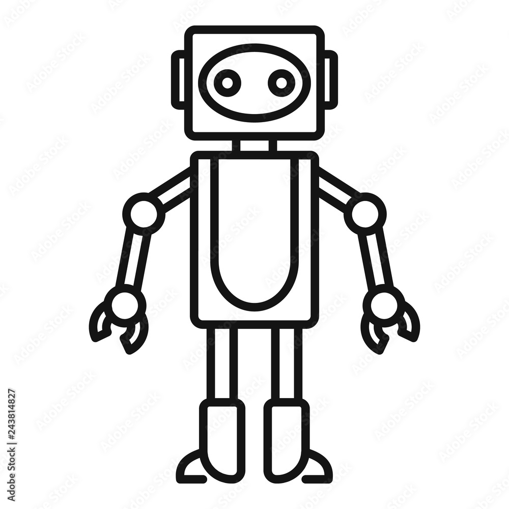 Poster robot toy icon. outline robot toy vector icon for web design isolated on white background