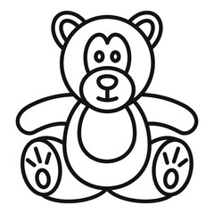 Teddy bear icon. Outline teddy bear vector icon for web design isolated on white background