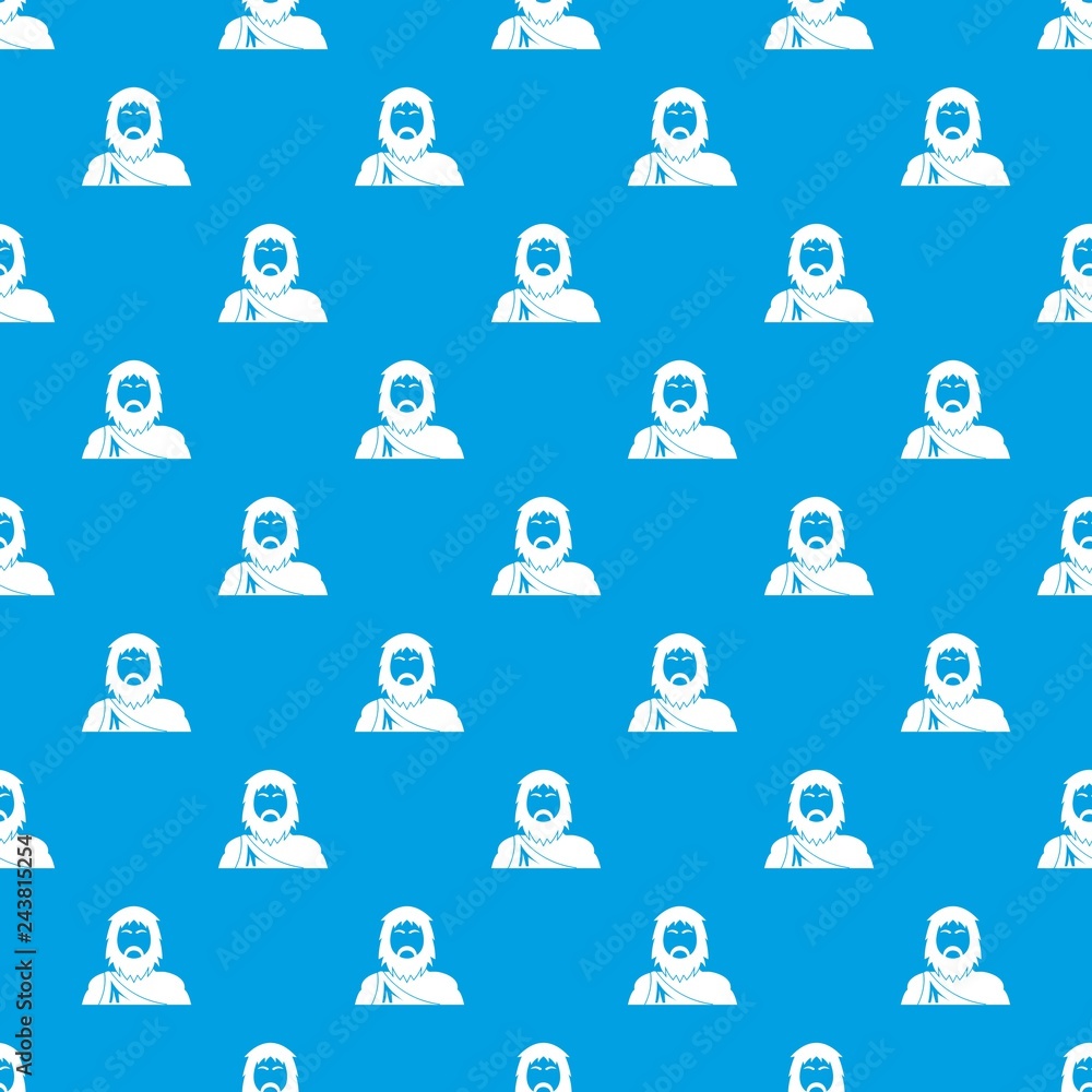 Poster neanderthal pattern vector seamless blue repeat for any use