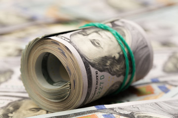 100 usa dollar bills , image.