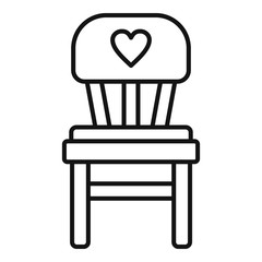 Cute kid chair icon. Outline cute kid chair vector icon for web design isolated on white background