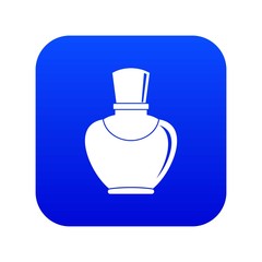 Glass bottle with perfume icon digital blue for any design isolated on white vector illustration