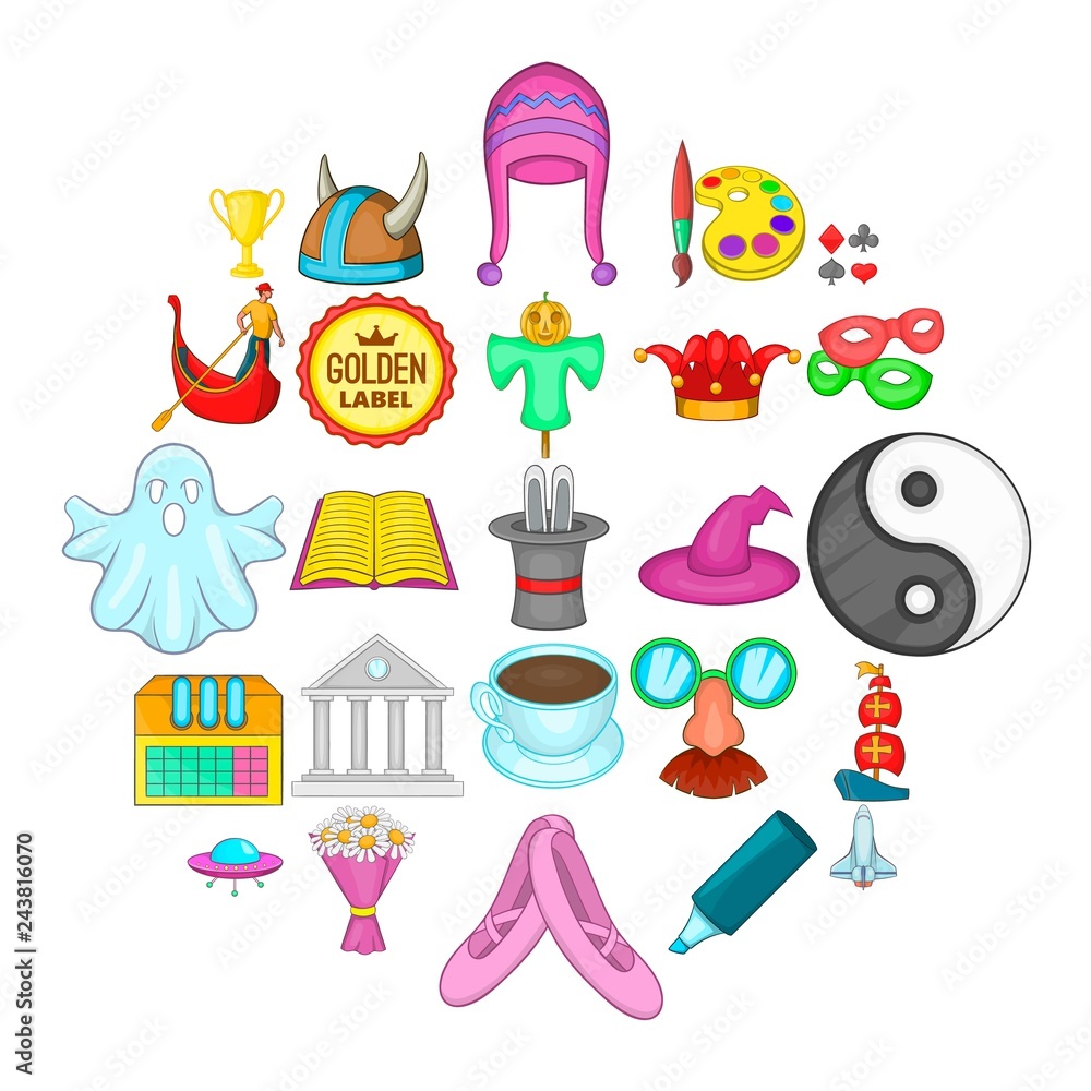 Poster originative icons set. cartoon set of 25 originative vector icons for web isolated on white backgrou
