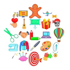 Constructive icons set. Cartoon set of 25 constructive vector icons for web isolated on white background