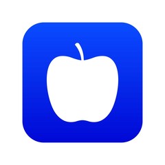 Glossy apple icon digital blue for any design isolated on white vector illustration