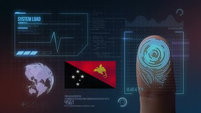 Finger Print Biometric Scanning Identification System. Papua New Guinea Nationality