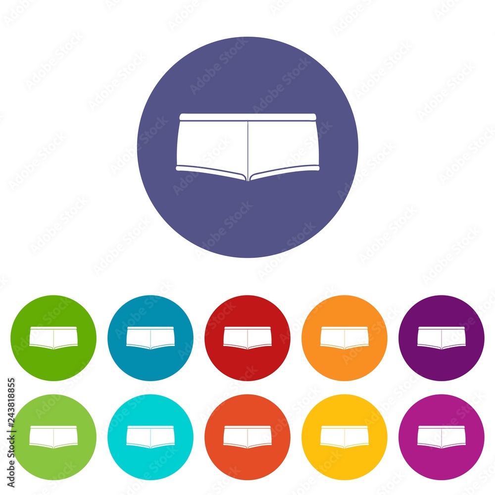 Poster underpants icons color set vector for any web design on white background