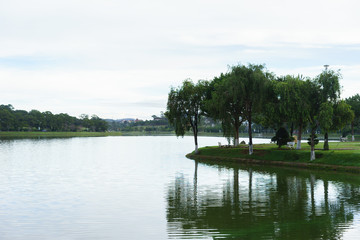 lake at the city landscape