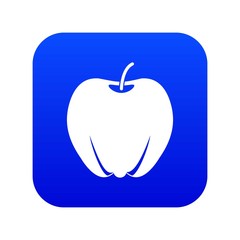 Ripe apple icon digital blue for any design isolated on white vector illustration