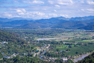 Fototapeta na wymiar Scenic view landscape of mountains in Northern Thailand.