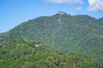 Scenic view landscape of mountains in Northern Thailand.