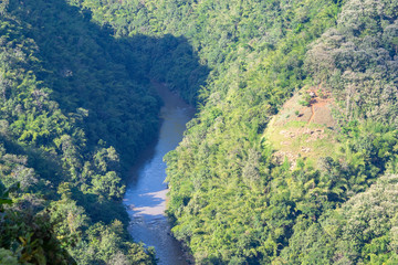 Scenic view landscape of mountains in Northern Thailand.