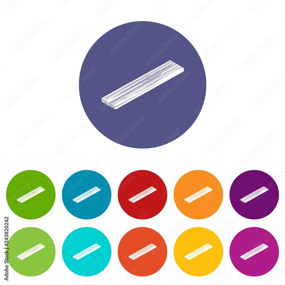 Poster timber plank icons color set vector for any web design on white background