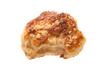 Sweet puff pastry bun isolated