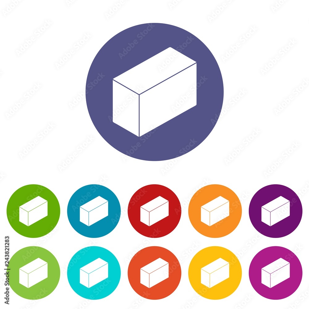 Poster cement block icons color set vector for any web design on white background