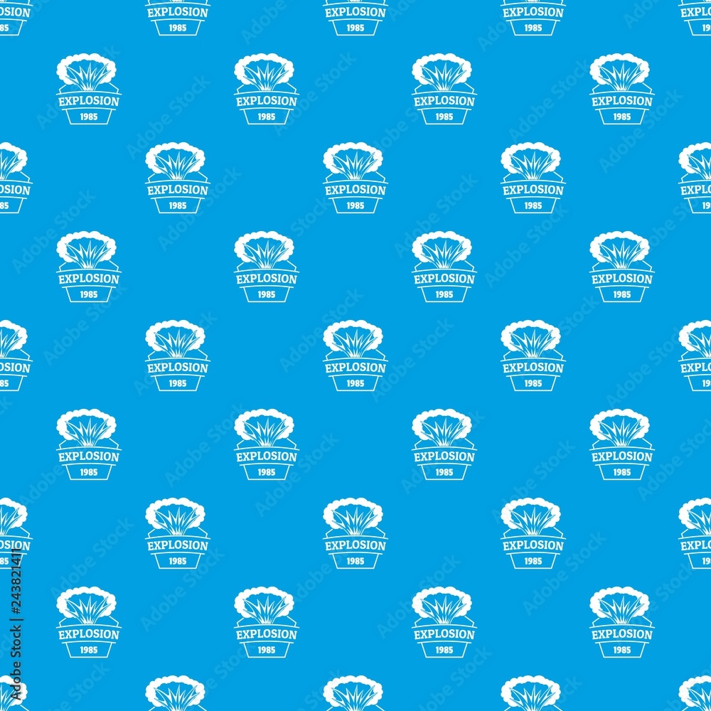 Poster fire explosion pattern vector seamless blue repeat for any use