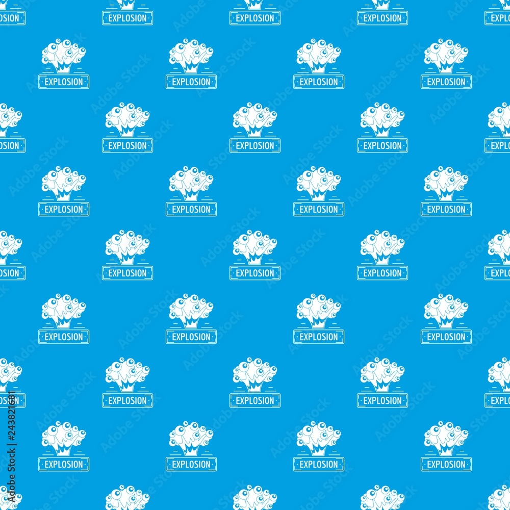 Poster art explosion pattern vector seamless blue repeat for any use
