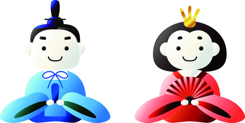 Japanese cute Gradation Hina dolls