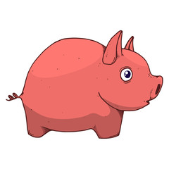 Pig is the symbol of the new year. Vector illustration of a pig. Icon funny pig symbol of chinese new year..