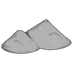 Salt, pepper, spices hand drawn. Vector illustration of a hill of salt. Icon spices, pepper.