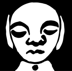 buddha person face vector zen