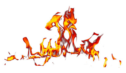 Flame of fire isolated on white background