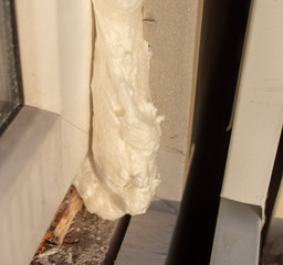 Foam on the window as a background