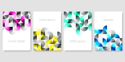 Set of Geometric Colorful Templates with Angle Gradient Circles. EPS 10 Vector.