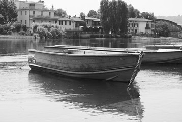 Old boats of the Adda river