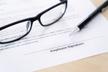 Employment contract signing job deal Recruitment concept