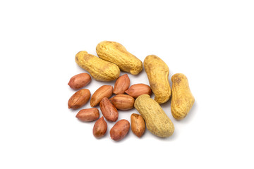 Peanut closeup isolated on white background