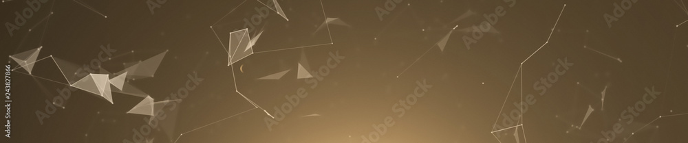 Poster panoramic abstract plexus network background