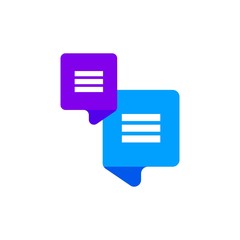 Bubble chat flat icon logo  