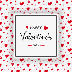 Concept of Valentine's Day greeting card with hand drawn hearts. Vector