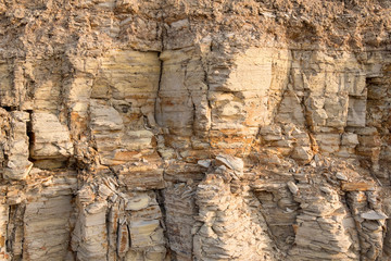 Background, texture of rock, coquina. Break rocks from the shell rock. Texture, background of shell rock.