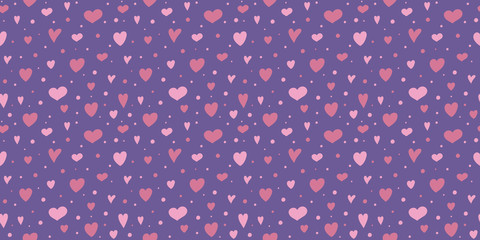 Cute seamless texture with colorful hearts. Valentine's Day, Mother's Day and Women's Day. Vector