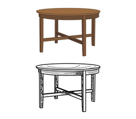 round table, sketch of a table