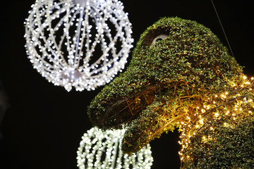 iluminación navideña en Vigo con el dinoseto en primer plano - 243830826
