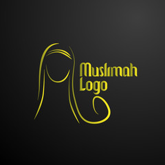 muslimah or women logo icon for fashion company