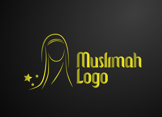 muslimah or women logo icon for fashion company